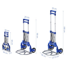 Carica l&#39;immagine nel visualizzatore di Gallery, Carrello a Mano Pieghevole Finether da Trasporto in Alluminio Blue - Ilgrandebazar