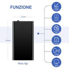 Carica l&#39;immagine nel visualizzatore di Gallery, Mini Spia Registratore Vocale Portatile H+Y fino a 192 ore, 16GB 16 GB, 16 GB - Ilgrandebazar