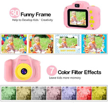 Carica l'immagine nel visualizzatore di Gallery, YunLone Macchina Fotografica per Bambini 12MP Selfie Fotocamera Bambine con Scheda 32GB, Custodia, Batteria 1200mAh, Lettore Musicale, Regalo Compleanno per Bambina