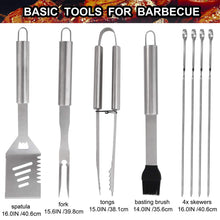 Carica l&#39;immagine nel visualizzatore di Gallery, grilljoy 25 pc 25pcs, Set barbecue 25 pezzi con impugnatura resistente - Ilgrandebazar