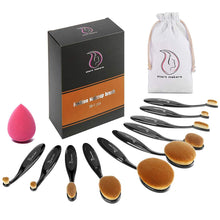 Carica l&#39;immagine nel visualizzatore di Gallery, Start Makers pennelli ovali make up - 10pcs / Set Spazzolino stile black
