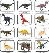 Carica l'immagine nel visualizzatore di Gallery, kramow Dinosauro Giocattolo Set di 15,Dinosauro Giocattoli per Bambini 12 Realistico Forma di Dinosauro+2 Albero+1 Libro dei Dinosauri