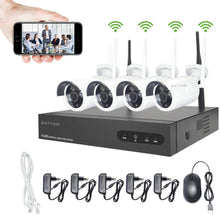 Carica l&#39;immagine nel visualizzatore di Gallery, WiFi Sistemi di sorveglianza Aottom 4 Canali 960P Telecamere Videosorveglianza WiFi Kit, 4X1.3MP Telecamera WIFI IP + 1X1080P WIFI NVR Senza HDD, Visione Notturna, Motion Detection, P2P, IP66