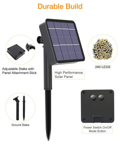 Kolpop Luci Solari Esterno, 240LED Catena Luminosa Esterno Solare Luce... - Ilgrandebazar
