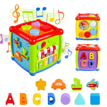 Carica l'immagine nel visualizzatore di Gallery, AiTuiTui Cubo attività Bambino, 6-in-1 Multifunzione Giochi Centri Educativi Prima Scatola di apprendimento Infanzia Giocattoli per Bambini Regalo di Natale Compleanno Standard
