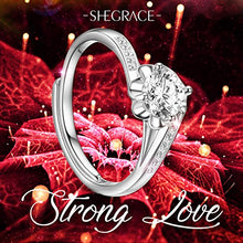 Carica l&#39;immagine nel visualizzatore di Gallery, SHEGRACE Anello da Donna in 925 Argento Puro, Fiore con AAA Cubic Zirconia,... - Ilgrandebazar