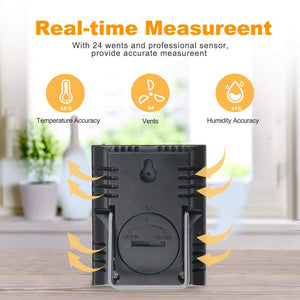 BACKTURE Termometro Igrometro Digitale, 2 Pack Termoigrometro da Interno nero - Ilgrandebazar