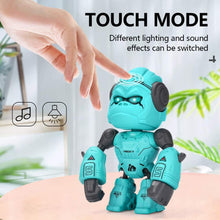 Carica l'immagine nel visualizzatore di Gallery, ALLCELE Giocattolo Gorilla in Lega Bambini, Giocattolo Robot Divertente interattivo, Occhi Touch Control LED, Regalo di Compleanno, Giocattoli Robot Gorilla per Bambini sopra i 3 Anni (Blu)