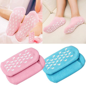 2 Paia di Calzini Idratanti, Calzini in Gel Idratante Morbidi Idratanti per i Piedi per Donne e Uomini, Piedi Asciutti Idratanti Calzini in Silicone Idratanti per Piedi in Gel di Cotone(Blu Rosa)