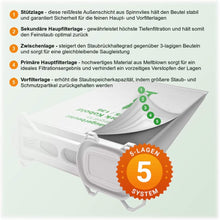 Carica l'immagine nel visualizzatore di Gallery, 18 Sacchetti per aspirapolvere compatibili con Vorwerk Kobold 135, 136, 135SC, VK 135 e VK 136, 5 strati di tessuto non tessuto, sacchetti tipo VO 8335 con chiusura igienica