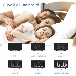 YISSVIC Sveglia Digitale da Comodino 6.5 Pollici Schermo LED 2 Suoni Bianco - Ilgrandebazar