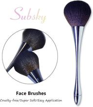 Carica l&#39;immagine nel visualizzatore di Gallery, Subsky pennello professionale per make up,ideale per fard e cipria,forma grande e rotonda Pennelli per viso (d&#39;oro) pennello cipria grande