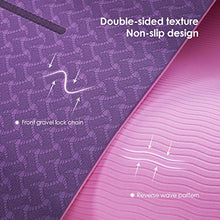 Carica l&#39;immagine nel visualizzatore di Gallery, Dustgo FP-TECH Tappetino Yoga da 183cmx63cmx6mm Palestra Fitness Viola-rosa