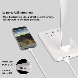 Lampada da scrivania a LED, lampada tavolo protezione degli occhi, Silver - Ilgrandebazar