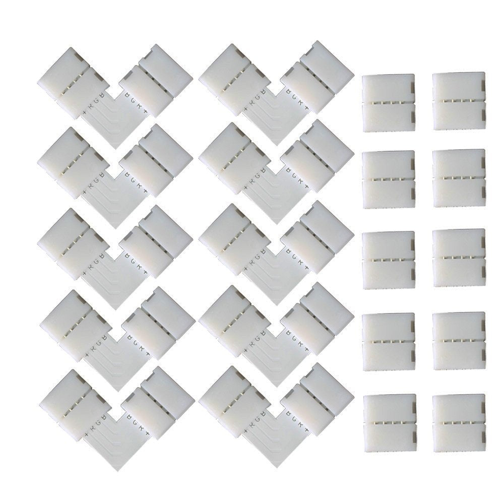 KINYOOO 4 pin L-forma Connettore angolare (10 pezzi), 4 Strisce LED... - Ilgrandebazar