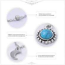 Carica l'immagine nel visualizzatore di Gallery, Collana da donna multistrato con pendente Jovono Bohemia con pendente con collana in pietra di luna e pietre blu per donna
