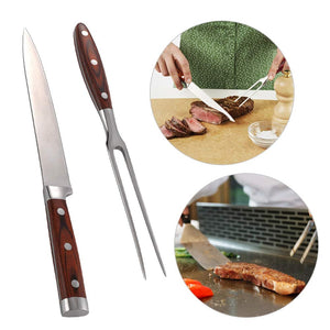 Barbecue Fork Tool Set Coltello in acciaio inox Carving Outdoor... - Ilgrandebazar