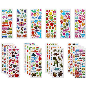 Vicloon Adesivi per Bambini 500+ 3D, Puffy 22pcs Multicolore