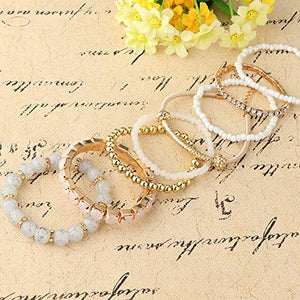 Milacolato 4 Set Braccialetti Impilabili per Donne con Perline... - Ilgrandebazar