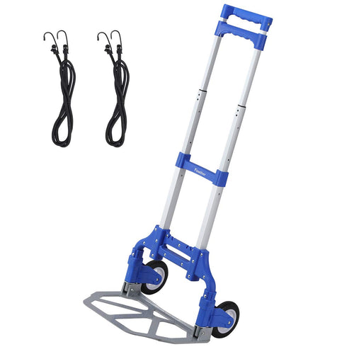 Carrello a Mano Pieghevole Finether da Trasporto in Alluminio Blue - Ilgrandebazar