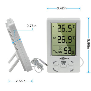 Lingsfire Termometro Igrometro, Digitale Misuratore di Umidità e Temperatura... - Ilgrandebazar