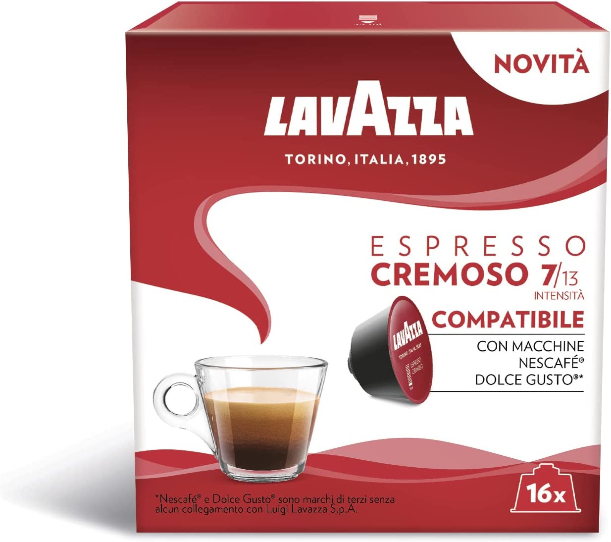 Lavazza, Cappuccino, 96 Capsule Compatibili con Macchine Nescafé Dolce Gusto,  Ideali per una Colazione Delicata e Morbida, con Note Aromatiche di Frutta  Secca, 6 Confezioni da 8+8 Capsule : : Alimentari e