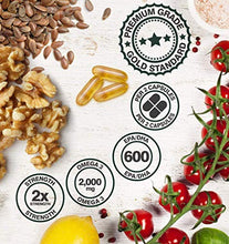 Carica l'immagine nel visualizzatore di Gallery, Omega 3 Olio di Pesce 2000mg 365 Gel Morbido Capsule da Rite-Flex Grassi...