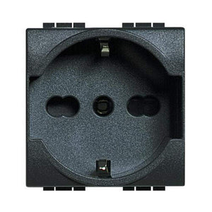 PRESA BIPASSO 2P+T 10/16A SCHUKO LIFE COMPATIBILE CON Grigio Antracite