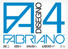 Carica l'immagine nel visualizzatore di Gallery, Fabriano F4 05200597, Album da Disegno, Formato 24 x 33 cm, Fogli Lisci, Grammatura 220gr/m2, 20 Fogli
