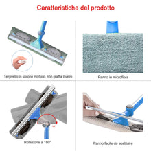 Carica l&#39;immagine nel visualizzatore di Gallery, IKU Kit Lavavetri Telescopico 3-in-1 (145cm) con Testa Tergivetri 145 CM, Blu - Ilgrandebazar