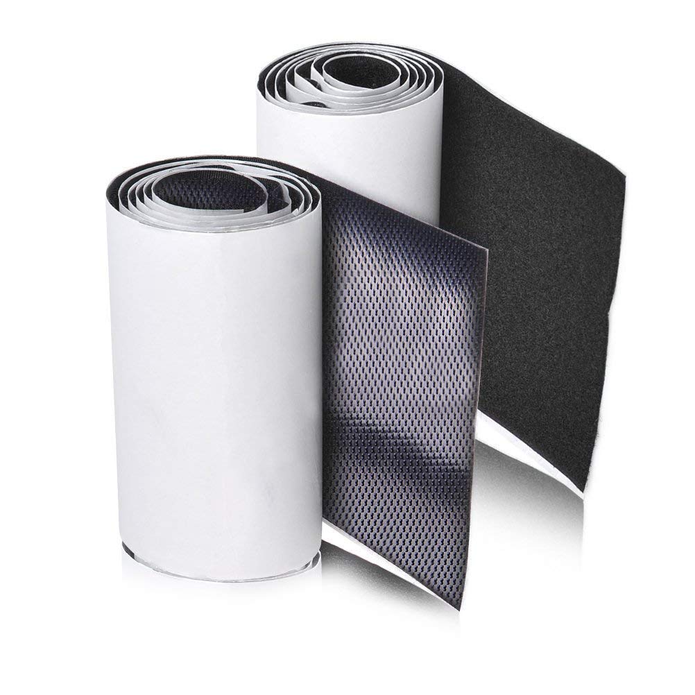 MARCHONE Feltro Adesivo Biadesivo Set Strisce in Gancio e Anello Auto Nero - Ilgrandebazar