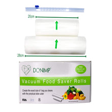 Carica l&#39;immagine nel visualizzatore di Gallery, Donimp - 2 Rotoli Sacchetti Sottovuoto Alimenti Goffrati - Alta Qualità -...