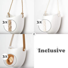 Carica l&#39;immagine nel visualizzatore di Gallery, Kazai. Florero Colgante de Cerámica | Conjunto Standard, Bianco | Brillante - Ilgrandebazar