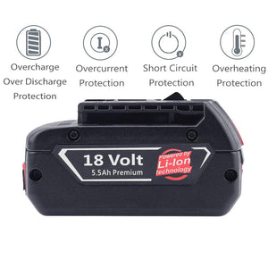 DOSCTT Sostituzione per Bosch BAT609 18V 5500mAh Li-Ion Batteria 1 pack, Nero