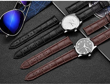 Carica l'immagine nel visualizzatore di Gallery, 20mm Cinturino Per Orologio Da Polso Uomo Donna Di Pelle Cachi 20mm, Nero - Ilgrandebazar