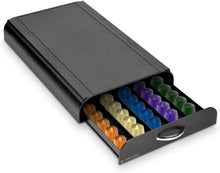 Carica l&#39;immagine nel visualizzatore di Gallery, Cassetto Porta Cialde caffè - Contenitore 50x Capsule ESE ø ca. 38mm Nespresso Lavazza Bialetti - Portacialde Macchina Espresso - Box Nero
