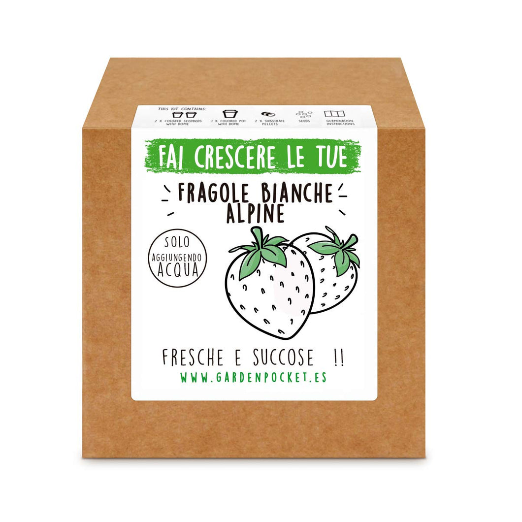 Garden Pocket - Fai crescere le tue FRAGOLE BIANCHE - Kit di germinazione