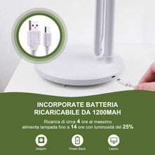 Carica l&#39;immagine nel visualizzatore di Gallery, Lampada Scrivania 36 LED USB, Ricaricabile con 180° Moderno, Bianco