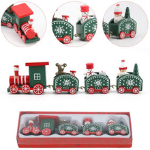 Carica l&#39;immagine nel visualizzatore di Gallery, Lifreer Set di Giocattoli in Legno del Treno di Natale Mini Caravan Trenino con 3 carrozze per Bambini Regalo Decorazioni Natalizie (Verde)