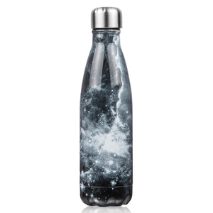 Bottiglia Acqua in Acciaio Inox - 350/500/750ml, 500ml, Nero Galassia - Ilgrandebazar