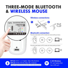 Carica l&#39;immagine nel visualizzatore di Gallery, INPHIC Mouse Bluetooth, Wireless Bluetooth Ricaricabile Argento - B - Ilgrandebazar