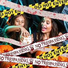 Carica l&#39;immagine nel visualizzatore di Gallery, Nastro di Avvertenza Halloween*6pcs, ACTOYS 24m Garza Insanguinata di Halloween, Nastro di Avvertimento di Halloween, Nastro di Segnalazione Pericolo, Nastri di Avvertimento per Giardino di Halloween