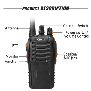 Walkie Talkie Ricaricabil Lunga Distanza Walky Talky Professionali 4pack - Ilgrandebazar