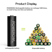 Carica l&#39;immagine nel visualizzatore di Gallery, Batterie AA Stilo POWEROWL 2800mAh ad Alta 12 Pile, Ricaricabili - Ilgrandebazar