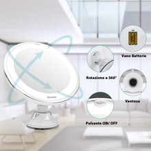 Carica l'immagine nel visualizzatore di Gallery, Auxmir Specchio Ingranditore 20X Specchio Trucco Illuminato LED Specchio a Ventosa 360° Girevole Portabile Luce Naturale Senza Fili Ideale per Casa e Viaggi