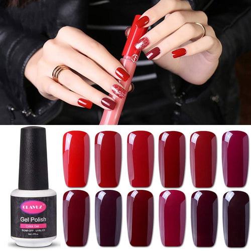 Clavuz Smalto Semipermanente Gel Soak off UV LED Ricostruzione Kit 002 Rosso - Ilgrandebazar