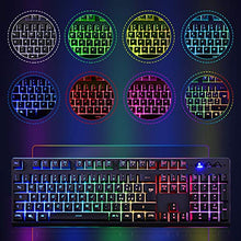 Carica l&#39;immagine nel visualizzatore di Gallery, EZONTEQ Tastiera Meccanica Gaming RGB PC, Semi-meccanica