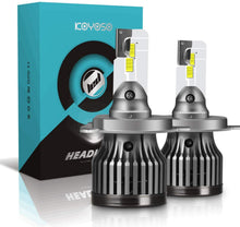 Carica l&#39;immagine nel visualizzatore di Gallery, Lampadine H4 LED 60W 12000LM Sostituzione per Alogena Lampade e Xenon Luci, 6000K Estremamente Luminoso CSP Chips lampade per Auto, 2 Lampadine