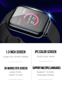jpantech Smartwatch Donna Uomo Orologio Fitness Impermeabile IP68 GPS Nero - Ilgrandebazar
