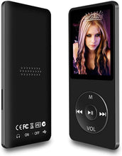 Carica l'immagine nel visualizzatore di Gallery, Wodgreat Lettore MP3 16GB Lettore Musicale Audio Digitale Portatile HiFi Lossless Sound 1,8 Pollici MP3 Running Sport con Radio FM/Altoparlante,Supporto espandibile fino a 128G